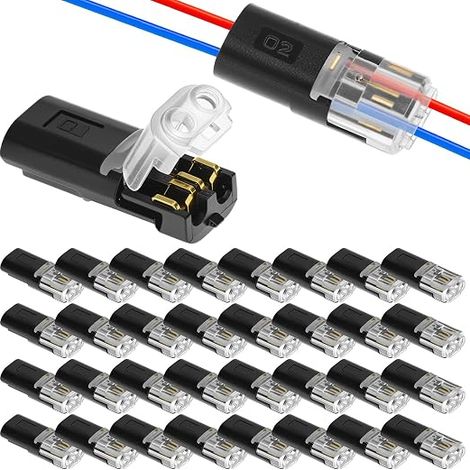 2 Pin Low Voltage Wire Connectors LED Strip Extension 18-22AWG Fast Electrical Connector Seamless (1/4)