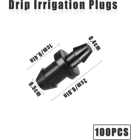 pair Lot de 100 embouts pour système d'irrigation goutte à goutte, accessoires pour tuyau d'arrosage (6 mm) pour jardin et pelouse.
