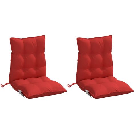 Cuscini per Sedia Schienale Basso 2 pz Rossi in Tessuto Oxford vidaXL