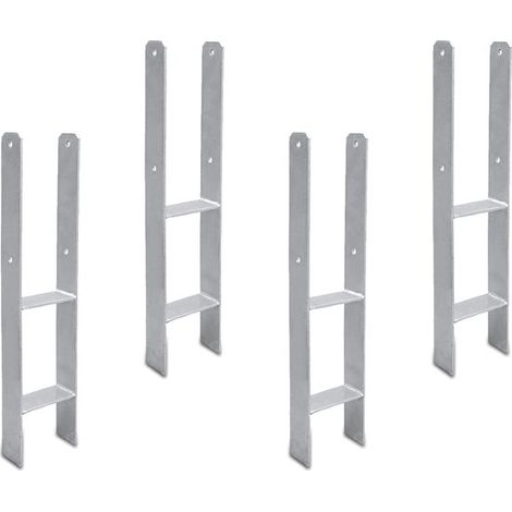4 supports de poteau 101 mm, ancrage en H - Support de poteau en forme de H - Support de poteau en H (1/5)