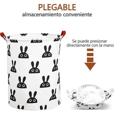 Panier de rangement, seau de rangement, panier à linge en tissu, panier à linge pliable, panier de rangement pour jouets, panier à linge à tête de lapin, 40 x 50 cm (1/5)