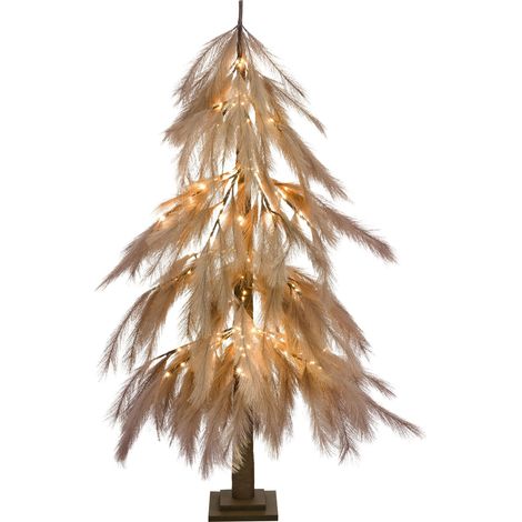 Albero di Natale artificiale con luci LED 123 cm per esterni e interni Beige Bifrost (1/5)