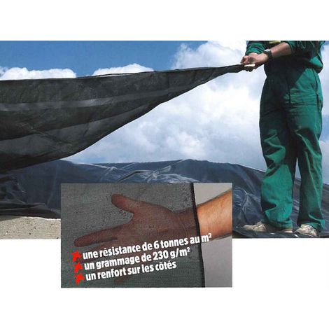 Griglia Tesa per Proteggere i Silos 'silotex' 12x15 M - Nero 240g/m²
