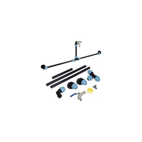 Kit de raccordement IBC pour 2 réservoirs de 1000 L, installation côte à côte, réservoirs de récupération d’eau de pluie avec robinet bec-cygne 3/4 pouce (1/5)