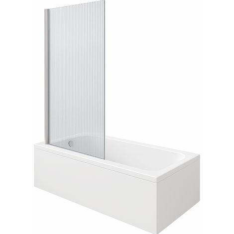 Bañera derecha DURAVIT D-Code 1700x750mm + Mampara de bañera izquierda AURYS Raywall cromo