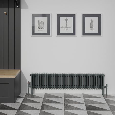 WarmeHaus 300x1460mm Traditional 4 Column Anthracite Radiator (1/5)