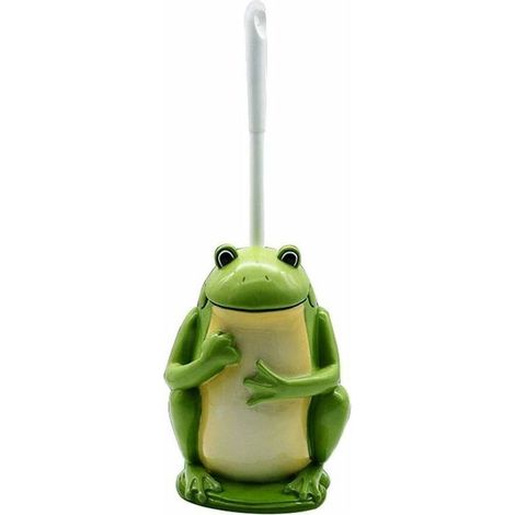 Brosse WC compacte en résine, motif grenouille, verte.-Online Store (1/5)