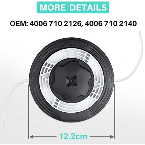 Cutting head for STIHL FS38 FS40 FS45 FS50 FSE60 FSE71 FSE81 FSA60R FSA86R FSB-KM brushcutters, JRISBO Autocut C 6-2 Cutting Head Trimmer Accessories
