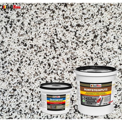 IsolBau Set Intonaco per Mosaico Mosaikputz BP10 25kg + Primer al Quarzo Quarzgrund 4kg (1/2)