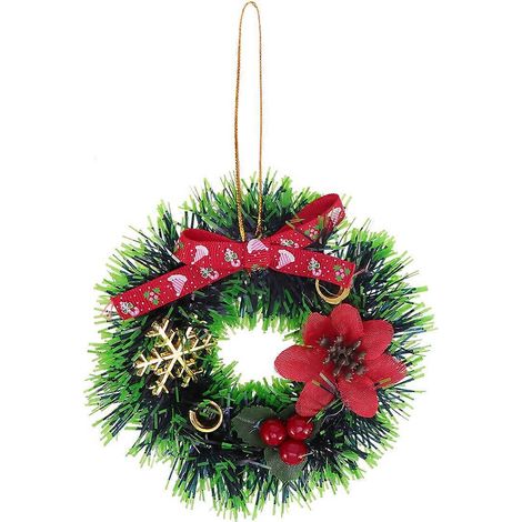 Mini couronne de Noël décorative en PVC, guirlande de neige suspendue créative, pendentif de fête (style D) (1/3)