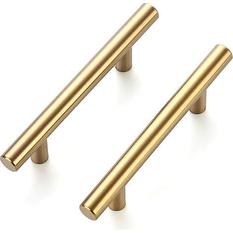 2er-Pack goldene Schrankgriffe, Messing-Schrankgriffe, goldene Schubladengriffe, goldene Küchenschrankgriffe (Lochabstand 224 cm) (1/5)