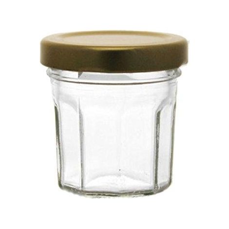 bj Pack de 12 tarros de vidrio dorado 44 ml