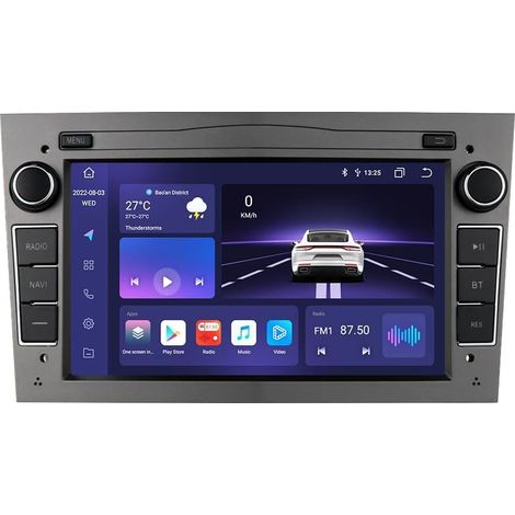 7-Zoll-Auto-Audio-Stereo-Doppel-DIN-Armaturenbrett für Opel Vauxhall Corsa Vectra Astra, unterstützt GPS-Navigation, Bluetooth/Apple Carplay und Android Auto/USB SD WiFi, Reitkamera-Eingang