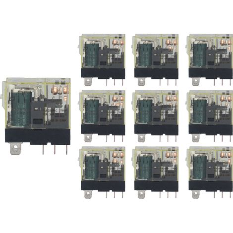 Lot de 10 relais de puissance compacts, composants électroniques fins, 1 normalement ouvert, 1 normalement fermé, à broches larges, 5 broches, 24 V CC, 12 A, BEM1SCL (1/5)