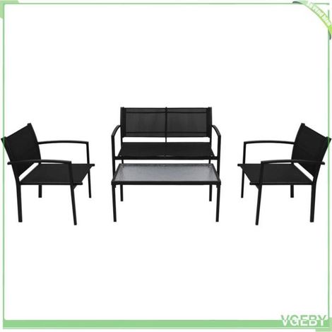 Salon de jardin - FAFEICY - 42162 - 4 pcs - Textilène résistant - Cadre acier enduit de poudre (1/5)