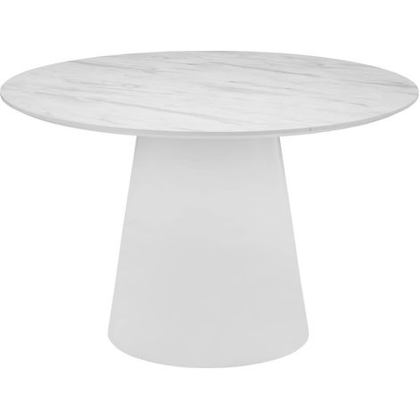 Table à manger Table à diner ronde coloris Blanc - Diamètre 120 x Hauteur 75 cm