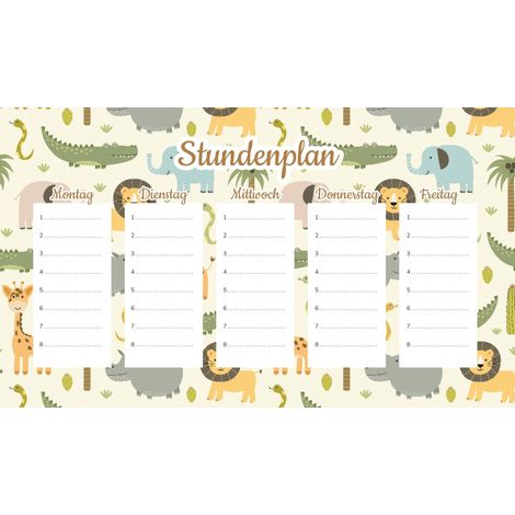 Plan de cours magnétique Safari chaud 30 x 17,5 cm