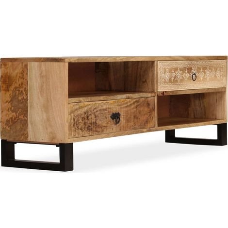 Meuble TV Banc TV Armoire TV Bois massif de manguier 120 x 30 x 40 cm (1/5)