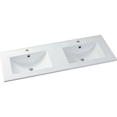 Lavabo da incasso rettangolo 122 x 46,5 cm in Ceramica Bianco - MOTIAC (1/3)
