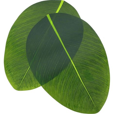 Dessous de table en forme de feuille verte pour isolation thermique, lot de 2. (1/5)