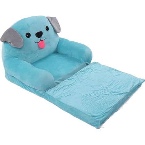 Canapé enfant Blue Puppy, un adorable petit canapé pliable avec fonction couchage, assise réversible pour enfant, 2 couches (1/5)
