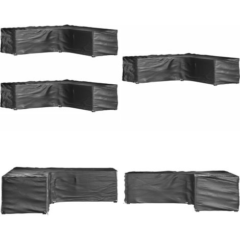 Gartenmöbel-Abdeckungen in L-Form 2 Stk. 16 Ösen 250x250x70 cm - Gartenmöbelschutzhülle - Rattanmöbel Abdecken - Wetterfeste Gartenabdeckung - UV-Schutz - Gartenmöbelüberdachung - Home & Living (1/5)