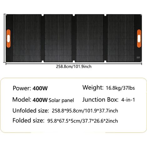 Panneau Solaire, Design Pliable, Haute Efficacité, 400w-4-en-1 (1/2)