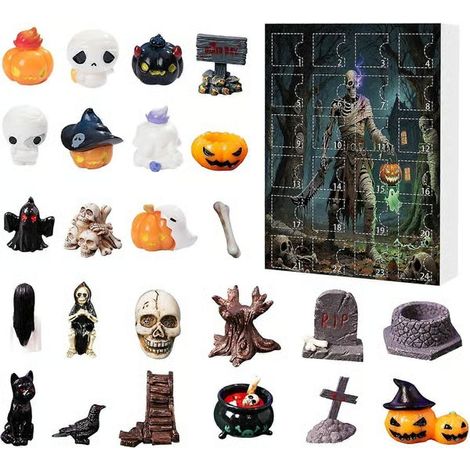2026 Halloween calendrier de compte à rebours 3D 24 jours cadeau surprise non plat pour enfants filles fille nièce petite-fille 4 (1/5)
