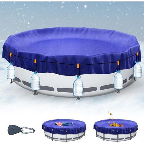 Bâche De Piscine Ronde 305Cm(Pour Diamètre 280-305Cm)Bâche De Piscine 2 En 1 Résistante Aux Uv Pour L'Été Et L'Hiver-Bâche [CA54] (1/5)