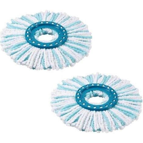 Pair 2 Pièces Têtes de Rechange Compatible avec Leifheit Clean Twist Disc Mop, Balai Serpillère Franges de Remplacement en Microfibres, pour Les Nettoyage Particules de Saleté, Lavage Sol (1/5)