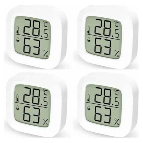 Ensemble de 4 thermomètres et hygromètres numériques pour une utilisation en intérieur, thermomètre numérique pour la maison, thermomètre numérique pour la chambre