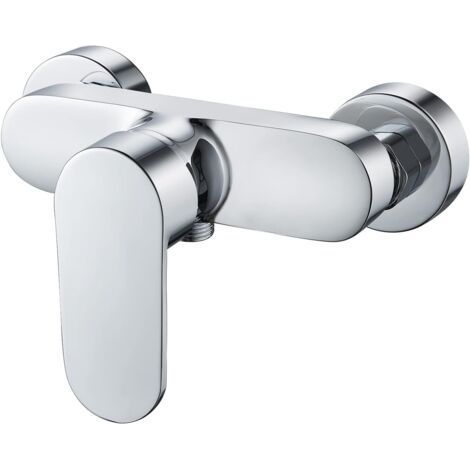 Single lever shower mixer, wall mounted shower mixer tap, single lever shower tap, G1/2 threaded hose connection, chrome (1/5)