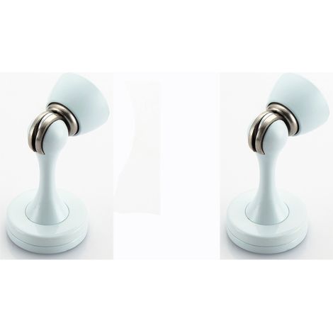 butoirs porte magnétiques en avec fermeture douce pour murale robuste(Blanc) lot de 2 Acier Inoxydable Blanc (1/5)
