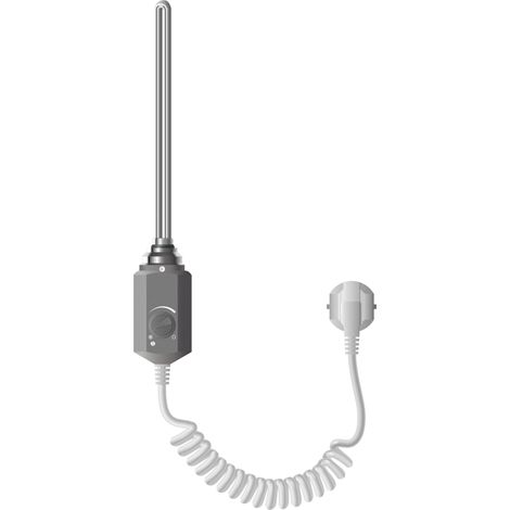 LuxeBath Heizstab 600W Graphit für Badheizkörper, Heizpatrone mit Thermostat für Heizkörper, Elektronischer Temperaturregler, Heizelement mit Stecker, Elektroheizstab für Heizungen & Handtuchtrockner