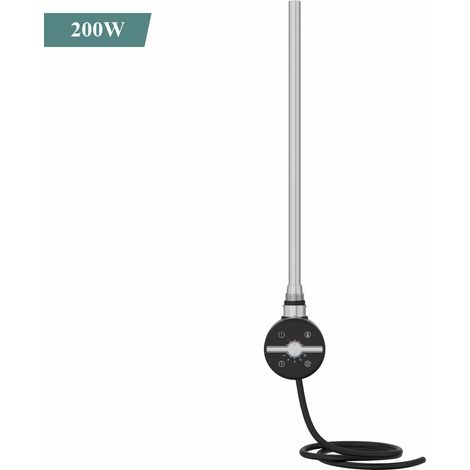 NRG Thermostatic Electric Heating Element for Radiator Heated Towel Rail 200W Black (1/3)