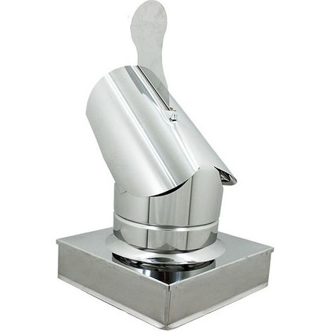 Fumaiolo gallo da 32x52cm in acciaio inox base rettangolare (1/3)