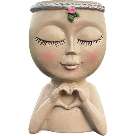 1 Stück Face Planter – Schöner dekorativer Topf aus Kunstharz, für Sukkulenten und Blumen (1/5)