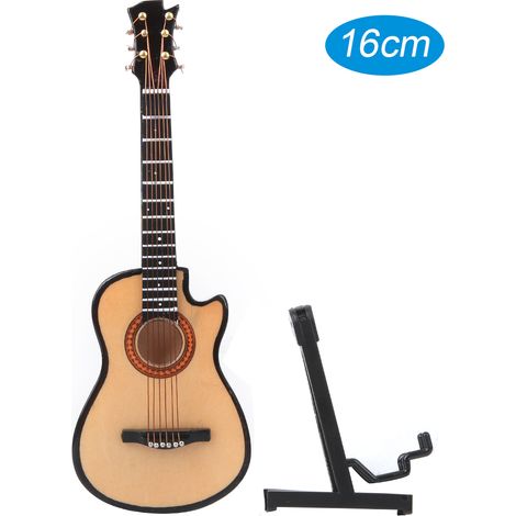 Mini Guitare Acoustique Classique en Bois, Modèle Miniature 16cm, Décor de Bureau, Cadeau (1/5)