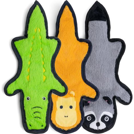 Jouet pour chien non rembourré, grincement, jouet de morsure durable pour chien agressif, jouet de morsure de chiot en peluche durable, parfait pour les petits et grands chiens en trois pièces (1/5)