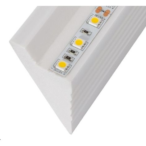 Ledkia – Moulure diagonale pour ruban LED 2m – Intégration en surface – Compatible largeur 21mm – Protection mécanique P.S. – Éclairage linéaire discret