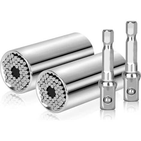 Clé à douille universelle 2 pièces 7-19 mm multi-fonction réparation clé à cliquet jeu de douilles d'outils (1/4)