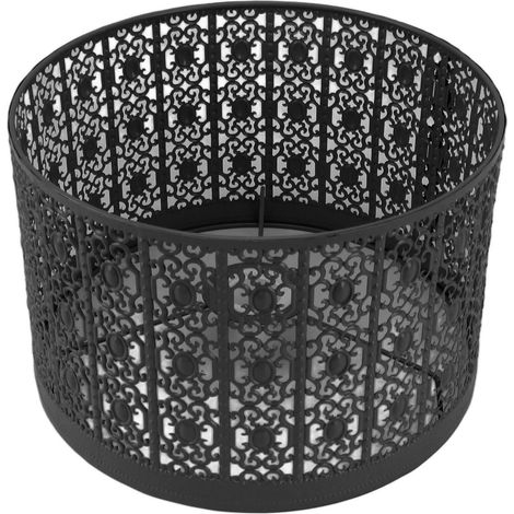 Abat-jour en métal ajouré E27 E14 à clipser, installation facile, résistant, pour lampe de table, chambre, salon, maison, noir (1/5)