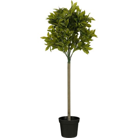 Laurier Artificiel pour Intérieur et Extérieur Résistant aux UV Vert Foncé H120 x Ø40 cm - PANGIVO (1/5)