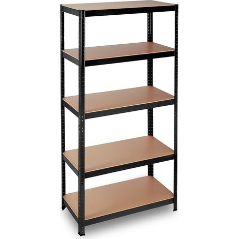 Scaffale per carichi pesanti regolabile 180 x 90 x 45 cm uso garage giardino in MDF nero 130006456