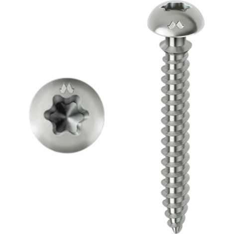 MUSTAD Vite per PVC Framex - Testa svasata Torx ridotta - Ø6x70 mm - Scatola da 100 - Cromatura - SP305A600700C8C