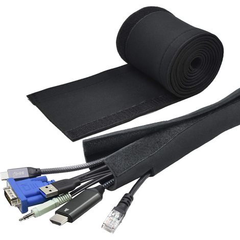 Funda para cables, 203 cm, flexible, organizador de cables, resistente al agua, para oficina, TV, ordenador (1/5)