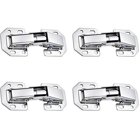 4PCS Charnière Porte Placard en Inox 90° Soft Close, Charniere Invisible Sans Perçage, Charniere Porte Cuisine en Acier, pour porte d'armoire, de cuisine, armoire de garde-robe (1/5)