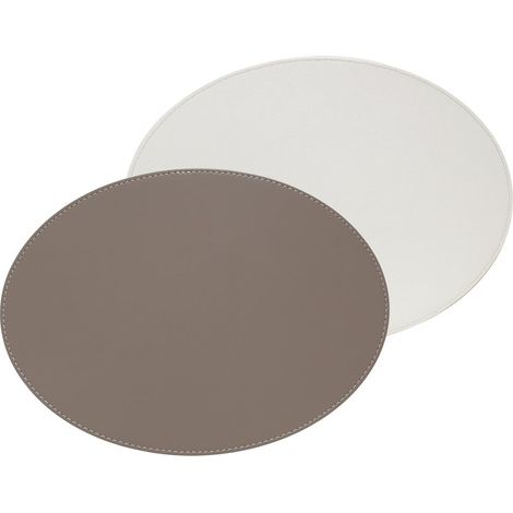 Set de Table en Cuir, Simili, Beige, 45 x 34 cm (1/4)