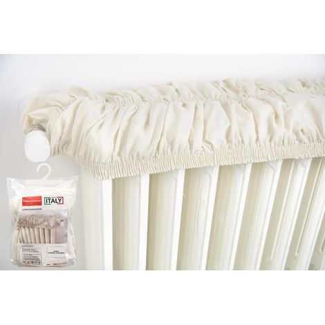 Couvre-radiateur extensible en beige, extensible de 80 à 140 cm, tissu couvre-radiateur, 100 % coton, fabriqué en (1/4)