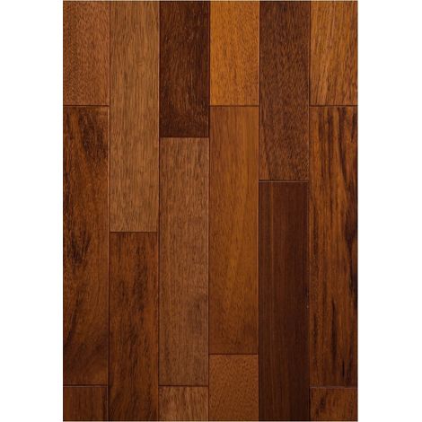 Naturasol – Parquet massif merbau verni mat 80mm – Longueur 300-1200mm – Pour pose collée – Résistant à l'humidité et au chauffage au sol